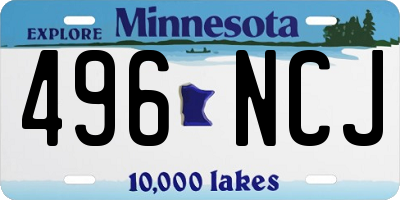 MN license plate 496NCJ