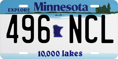MN license plate 496NCL