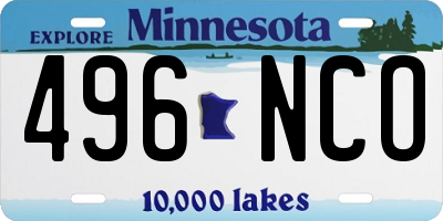 MN license plate 496NCO