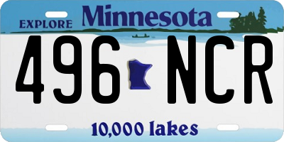 MN license plate 496NCR