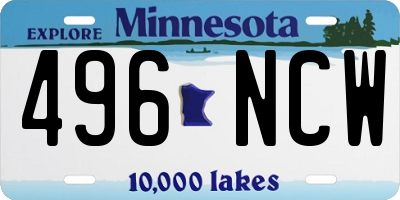 MN license plate 496NCW
