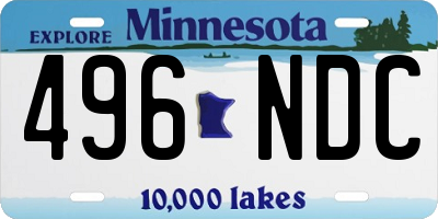 MN license plate 496NDC