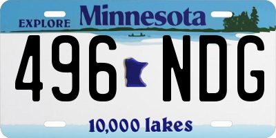 MN license plate 496NDG
