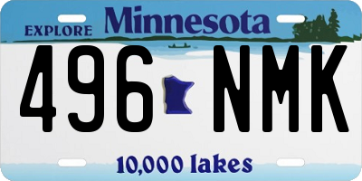 MN license plate 496NMK