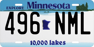 MN license plate 496NML