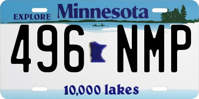 MN license plate 496NMP