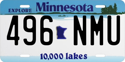 MN license plate 496NMU