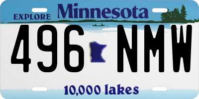 MN license plate 496NMW