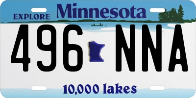 MN license plate 496NNA