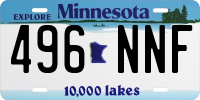 MN license plate 496NNF