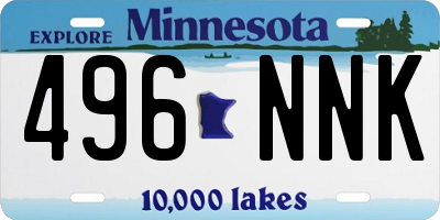 MN license plate 496NNK
