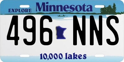 MN license plate 496NNS
