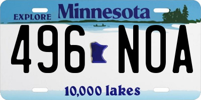 MN license plate 496NOA