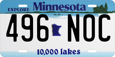 MN license plate 496NOC