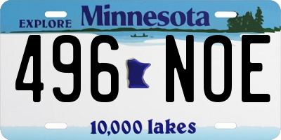 MN license plate 496NOE