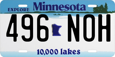 MN license plate 496NOH