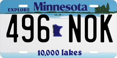 MN license plate 496NOK