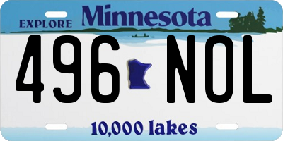 MN license plate 496NOL