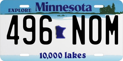 MN license plate 496NOM