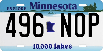 MN license plate 496NOP