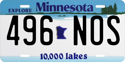 MN license plate 496NOS