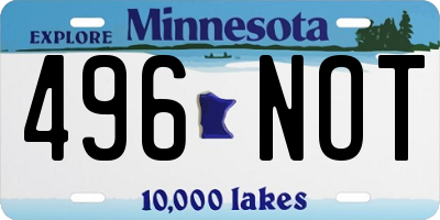 MN license plate 496NOT