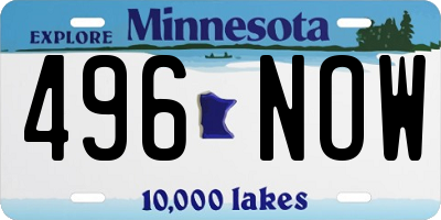 MN license plate 496NOW