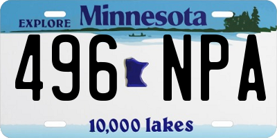 MN license plate 496NPA