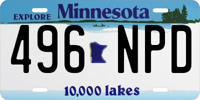 MN license plate 496NPD