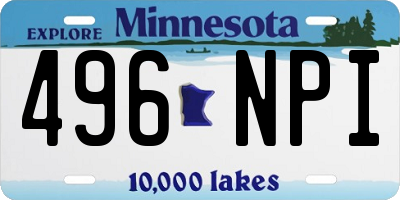 MN license plate 496NPI
