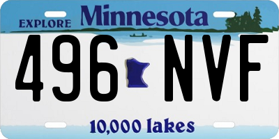MN license plate 496NVF