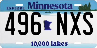 MN license plate 496NXS
