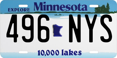MN license plate 496NYS