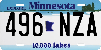 MN license plate 496NZA