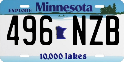 MN license plate 496NZB