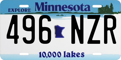 MN license plate 496NZR