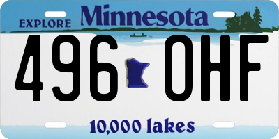 MN license plate 496OHF
