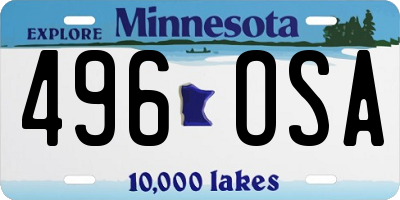 MN license plate 496OSA