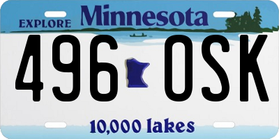 MN license plate 496OSK