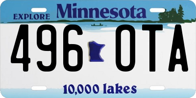MN license plate 496OTA