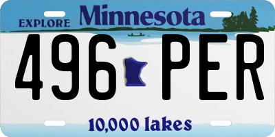 MN license plate 496PER