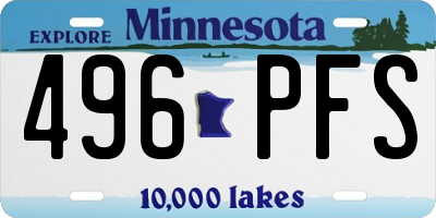 MN license plate 496PFS
