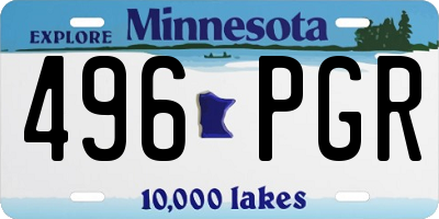 MN license plate 496PGR