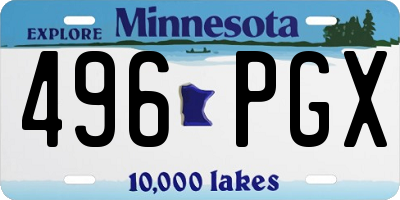 MN license plate 496PGX