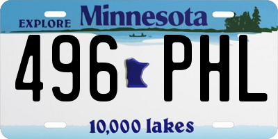 MN license plate 496PHL