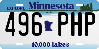 MN license plate 496PHP