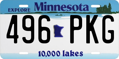 MN license plate 496PKG