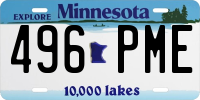 MN license plate 496PME