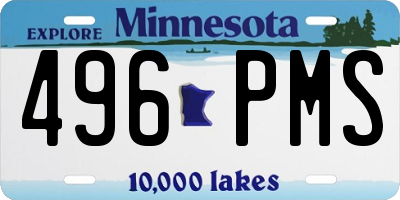 MN license plate 496PMS