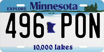 MN license plate 496PON